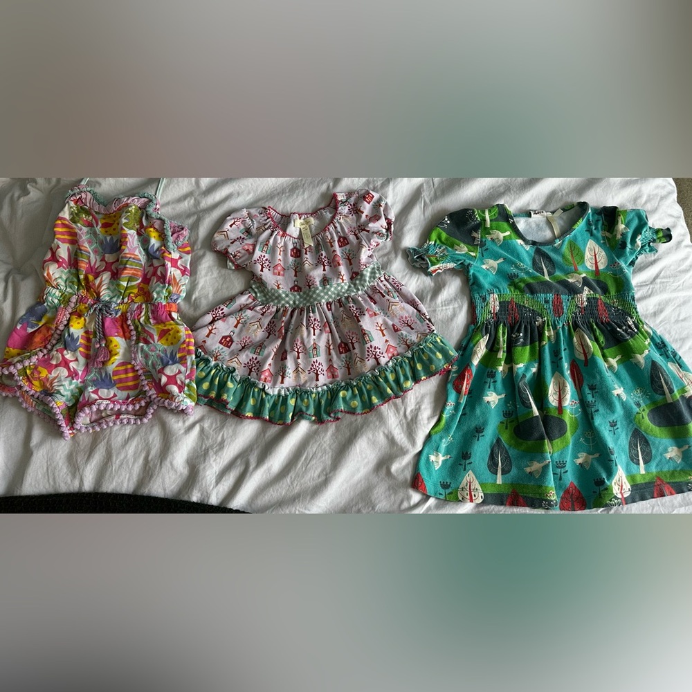 Three Matilda Jane dresses/rompers
